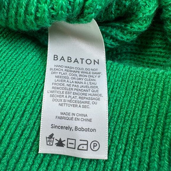 Aritzia Babaton Hazlitt Merino Wool Sweater Women's XL Shoulder Pads Mock Neck - Picture 4 of 9